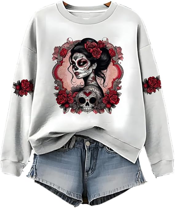 Generic - sugar skull sweatshirt womens