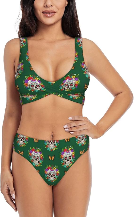 Meaudiwes - sugar skull bikini set