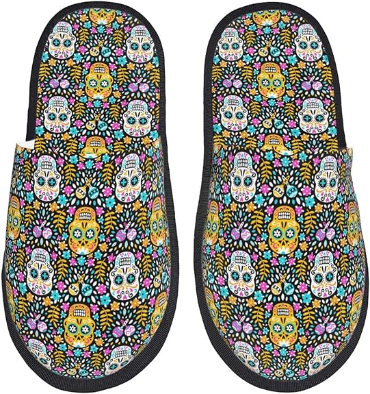 Coxfurio - sugar skull slippers womens