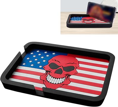 Car Anti Slip Mat Phone Holder, Skull Dashboard Non-Slip Pad, Multifunction Rotatable Anti Skid Mat with Phone Slot, Universal Large Pad for Phones Sunglasses Keys Gadgets (Multicolored) - sugar skull car floor mats