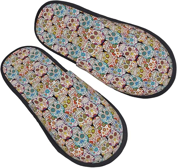 Salelf - sugar skull slippers womens