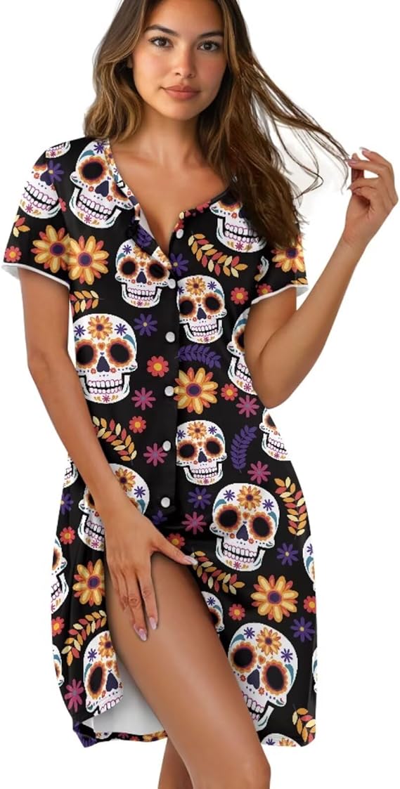 Chuzarugn - sugar skull dress womens