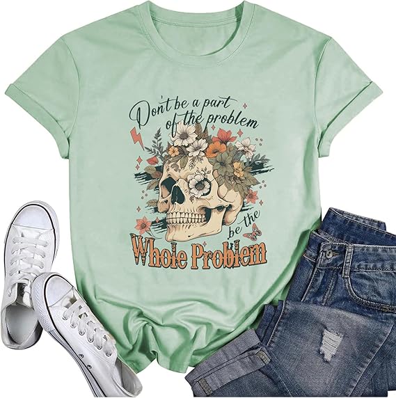 XiGonLe - sugar skull t-shirt womens