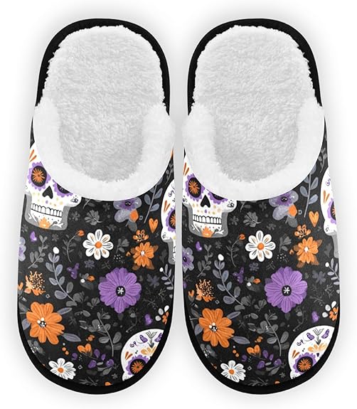 Dussdil - sugar skull slippers womens