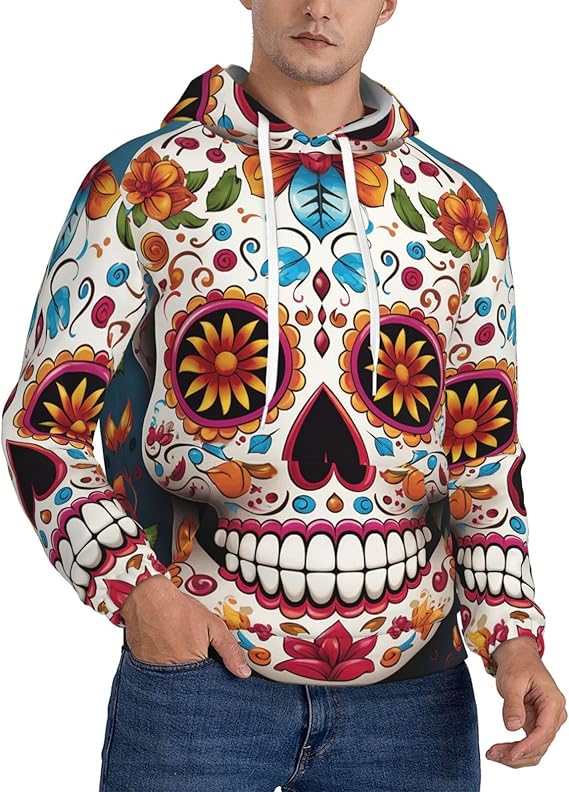 HJTRW - sugar skull hoodie mens