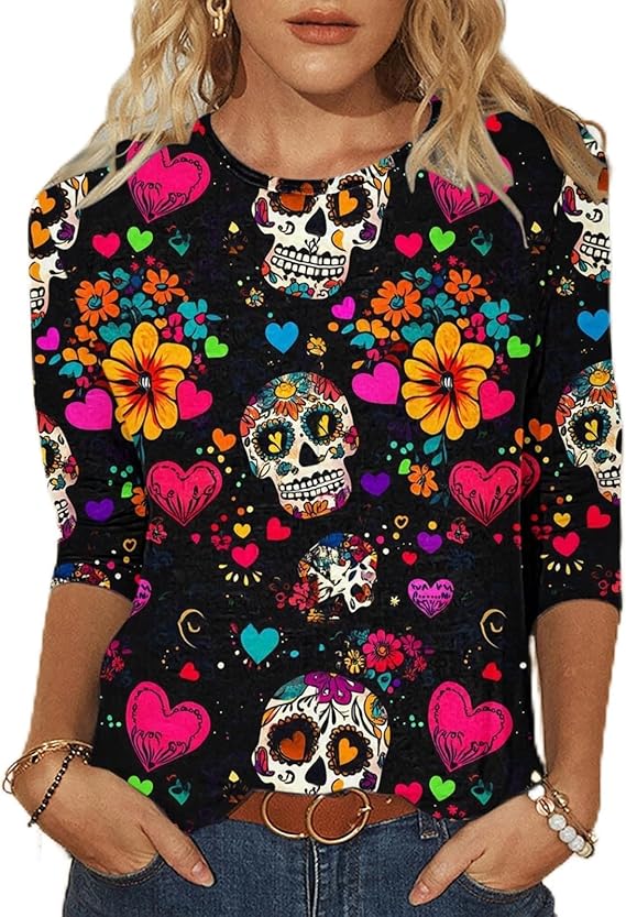 Generic - sugar skull t-shirt womens
