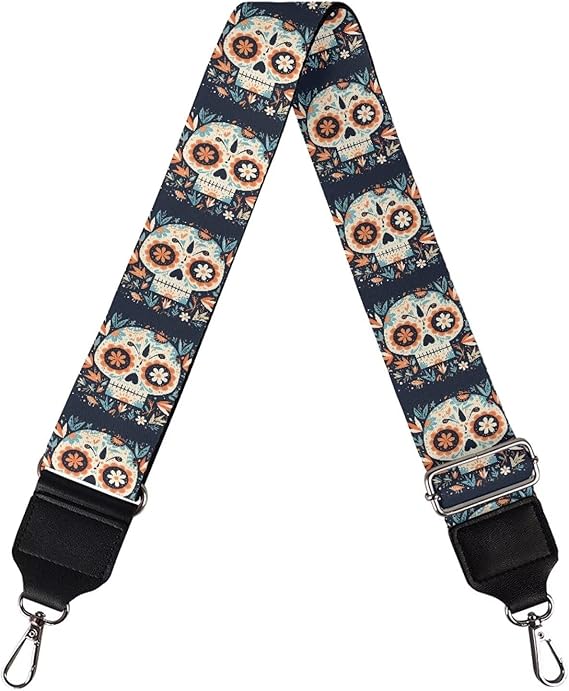 Ethnic Tribal Purse Strap Replacement Crossbody Blue Morpho Shoulder Adjustable Wide Shoulder Straps with Buckle - sugar skull handbags for sale