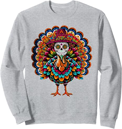 Sugar Skull Turkey Thanksgiving Pilgrim Hat Shirts - sugar skull sweatshirt womens