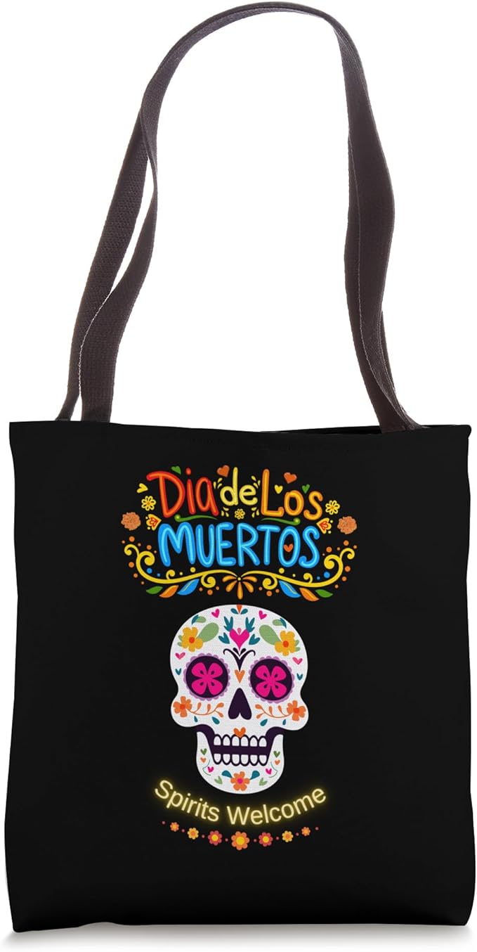 Día de los Muertos Spirits Welcome Sugar Skull Design Tote Bag - sugar skull handbags for sale