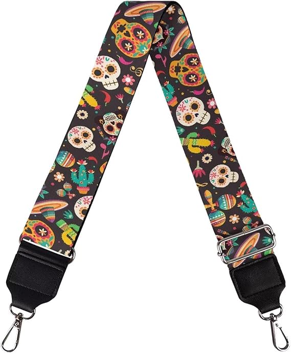 Daisy Flower Purse Straps Replacement Crossbody Bag Strap for Purses Goth Skull Butterfly Shoulder Handbag Strap - sugar skull handbags for sale