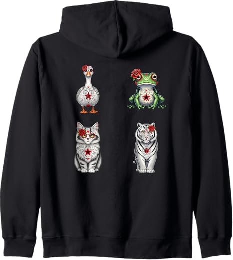 Sugar Skull Animals Graphic Co. - sugar skull sweatshirt womens
