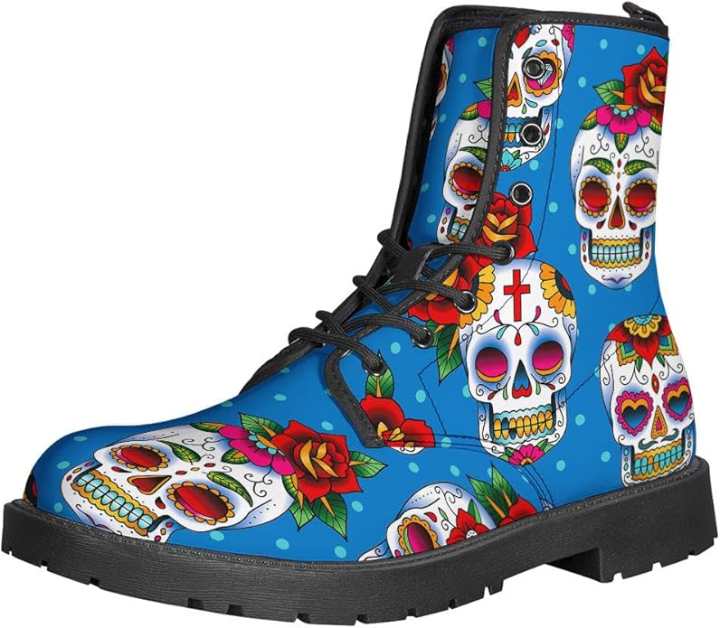 Custom - sugar skull boots for women