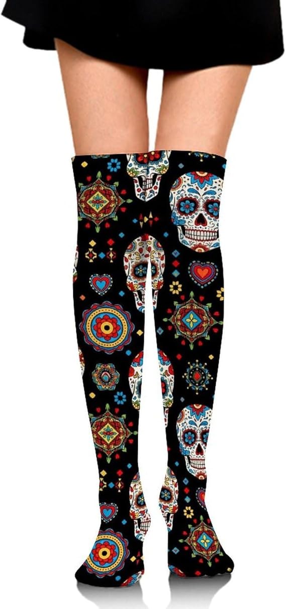 Aiyoolee - sugar skull socks womens