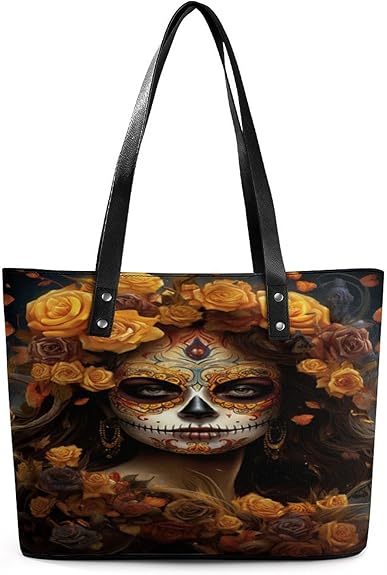 Owl Read Anything! Women Leather Handbags with Zipper Large Capacity Satchel Tote Bag Shoulder Bag 13.4 Inch - sugar skull handbags for sale