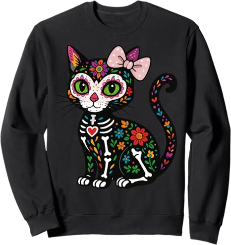Funny Day Of The Dead Skull Mexico costume tee - sugar skull sweatshirt womens