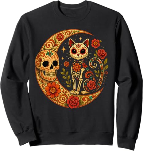 Funny Day Of The Dead Skull Mexico costume tee - sugar skull sweatshirt womens