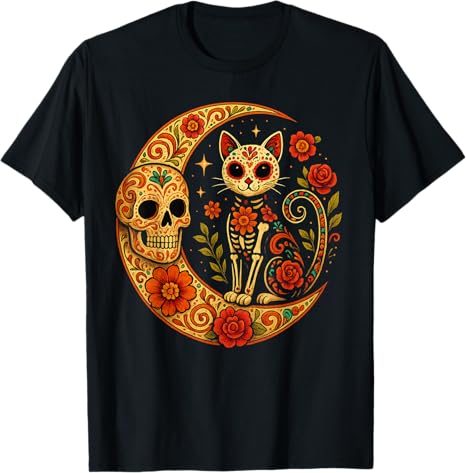 Funny Day Of The Dead Skull Mexico costume tee - sugar skull t-shirt womens