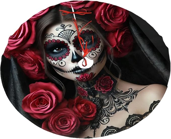 48-Inch Tree Skirt Day of Dead Women Sugar Skull Christmas Decoration Tree Base Cover - sugar skull christmas decorations