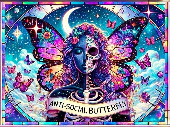igoodom Skull Diamond Art Kits for Adults, Sugar Skull Diamond Painting Kit, Full Drill Round Butterfly Diamond Art Kits, DIY Gem Art and Crafts for Home Wall Decor Gift 16x12inch - sugar skull canvas wall art