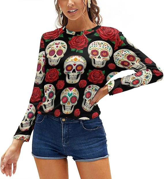 Meaudiwes - sugar skull leggings for women