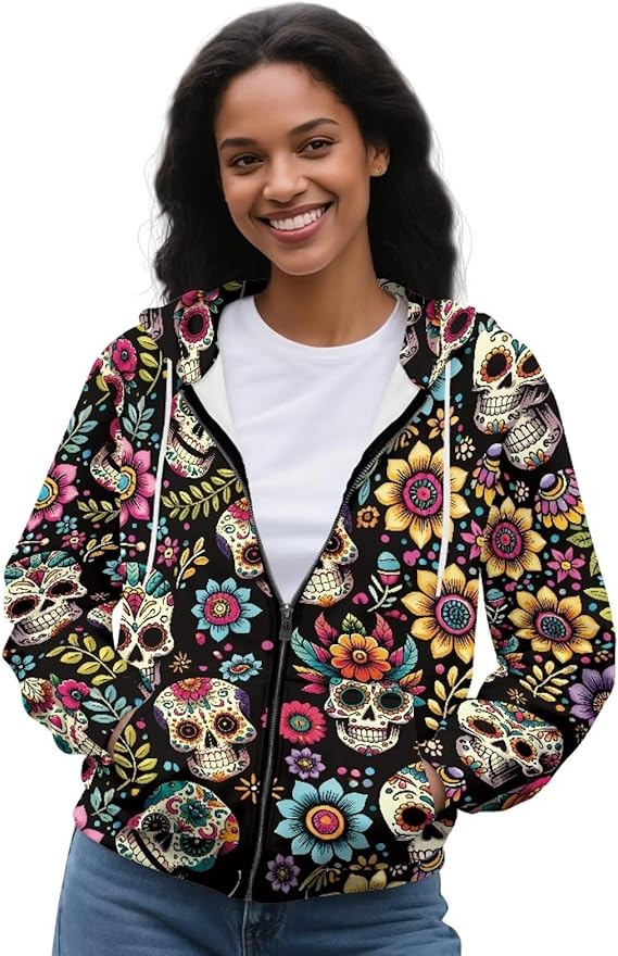SEANATIVE - sugar skull sweatshirt womens