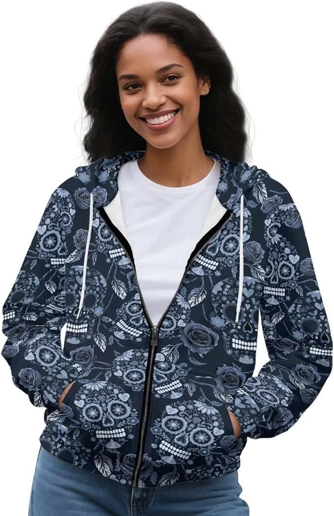 Irisjudy - sugar skull hoodie mens