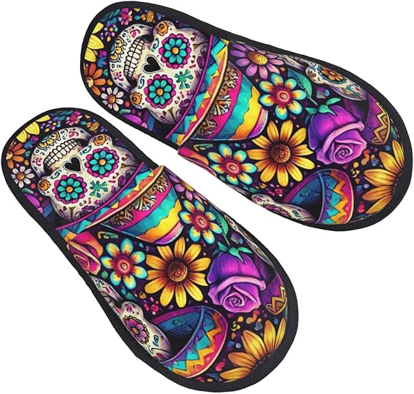 Augenstern - sugar skull slippers womens