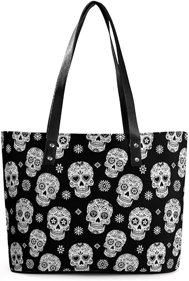 Women's Leather Large Capacity Work Tote Bag Handbags Big Commuter Bag - sugar skull handbags for sale