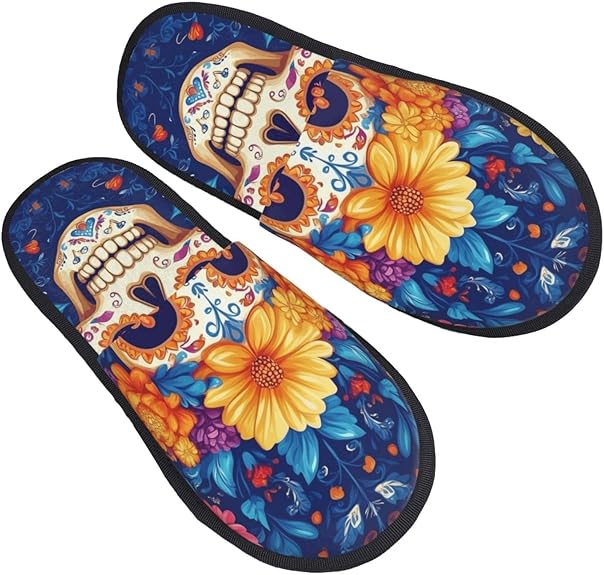 Augenstern - sugar skull slippers womens