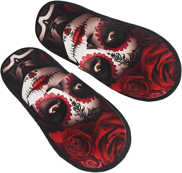 Augenstern - sugar skull slippers womens