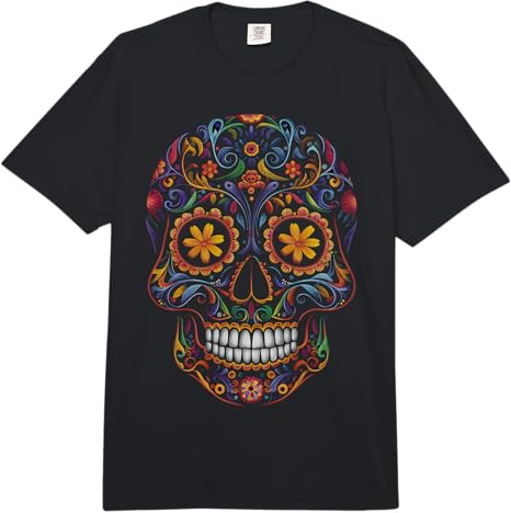 Sugar Skull Halloween Calavera Dia De Los Muertos - sugar skull t-shirt womens