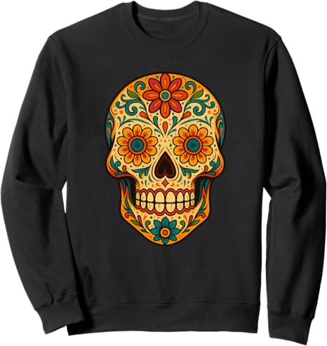 Dia de Los Muertos Designs - sugar skull sweatshirt womens