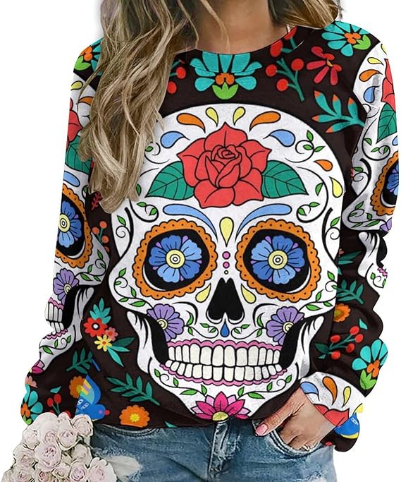 DUMIERTKL - sugar skull boots for women