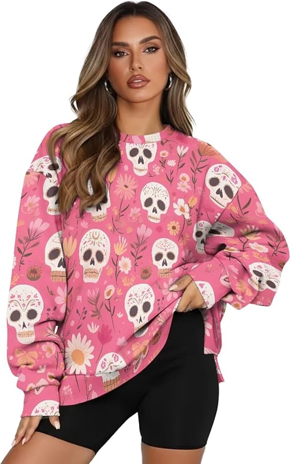 Irisjudy - sugar skull sweatshirt womens