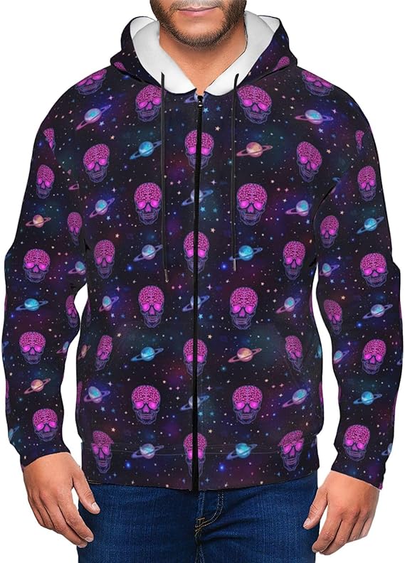 Supdreamc - sugar skull zip up hoodie mens