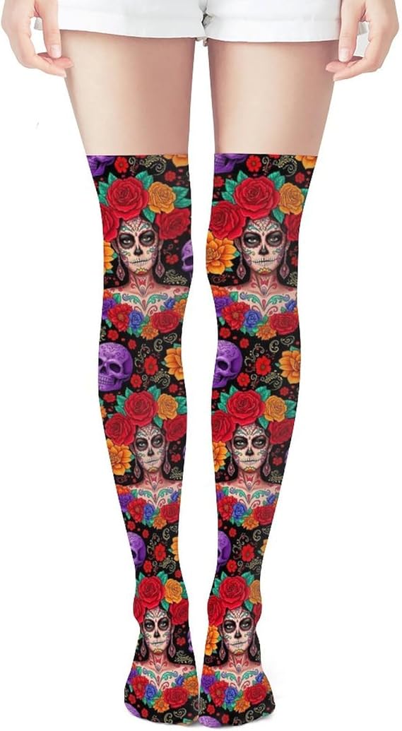 LITPUZC - sugar skull boots for women