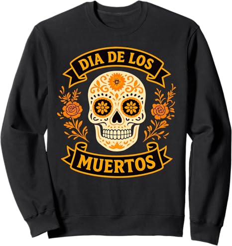 Dia de Los Muertos Sugar Skull Apparels. - sugar skull sweatshirt womens