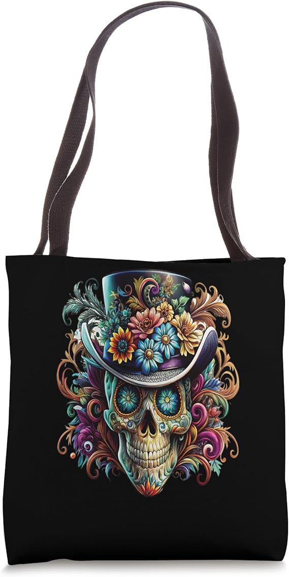 Halloween Sugar Skull Skull Dia De Los Muertos Calavera Tote Bag - sugar skull handbags for sale