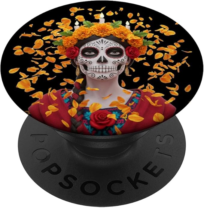 Senorita in Calaveras de azúca Sugar Skull Make up PopSockets Adhesive PopGrip - sugar skull makeup kit