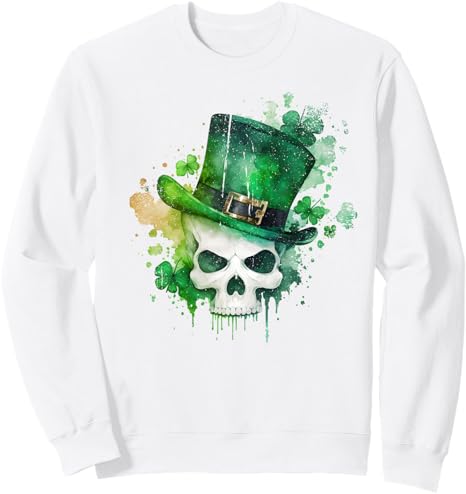Sugar Skull Saint Patricks - sugar skull sweatshirt womens