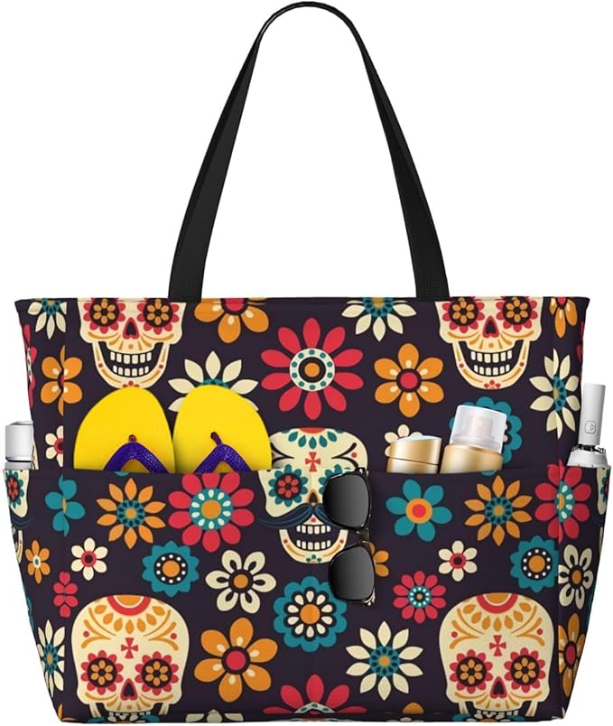 SENHORAS - sugar skull flip flops womens