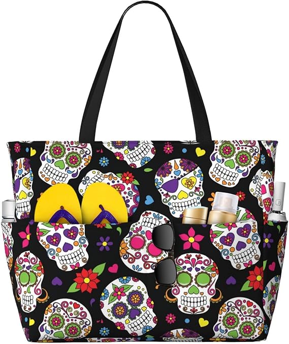 SENHORAS - sugar skull flip flops womens