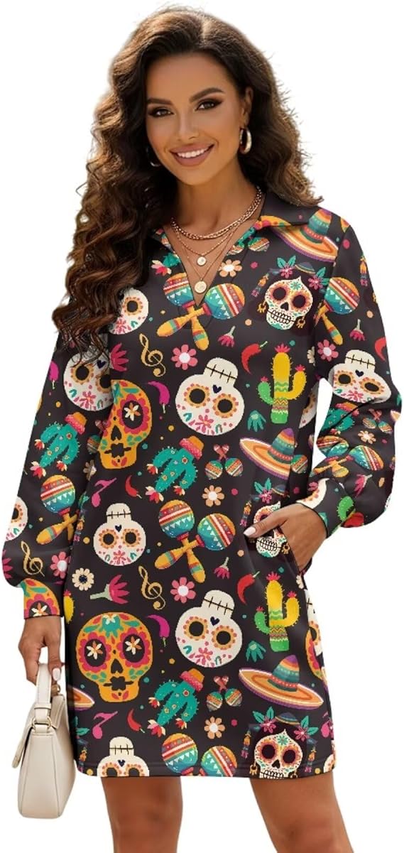Irisjudy - sugar skull dress womens
