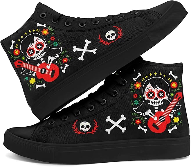 coolcustomize - sugar skull sneakers womens