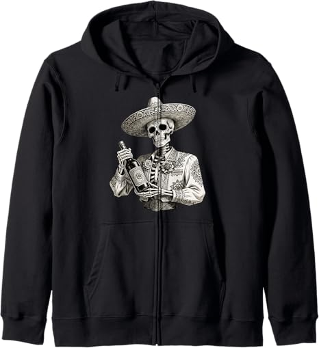 Day Of The Dead Mexico Dia De Los Muertos Merch - sugar skull zip up hoodie mens