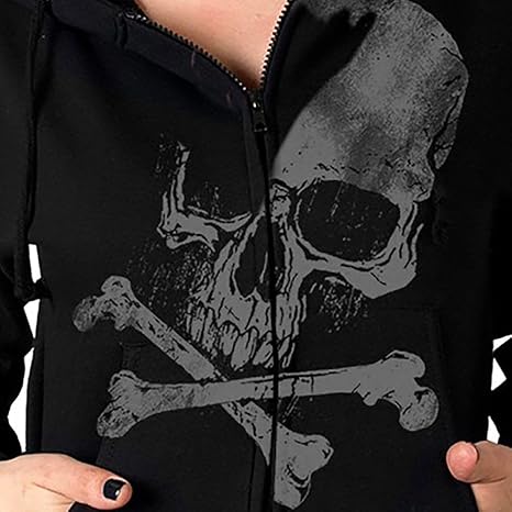 Hot Leathers - sugar skull zip up hoodie mens