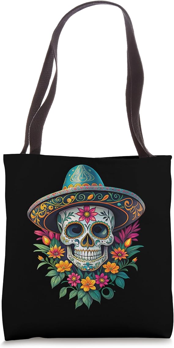 Halloween Sugar Skull Skull Dia De Los Muertos Calavera Tote Bag - sugar skull handbags for sale