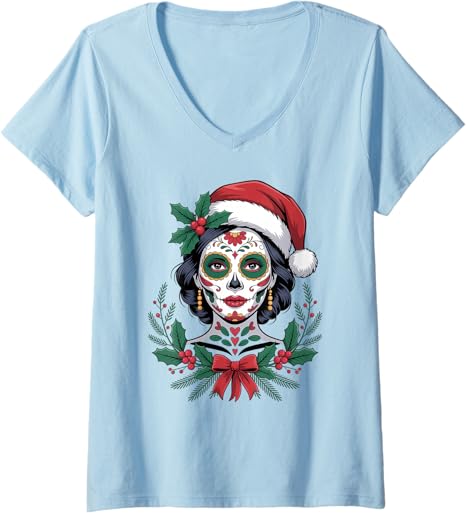 Christmas Skull Gifts Artistic Holiday Santa Funny - sugar skull beanie
