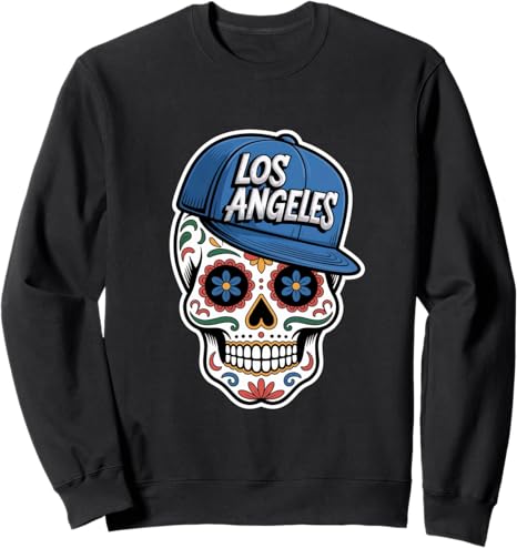 Los Angeles Mexican Sugar Skull Merch - sugar skull sweatshirt womens