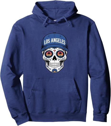 Los Angeles Mexican Sugar Skull Merch - sugar skull hoodie mens